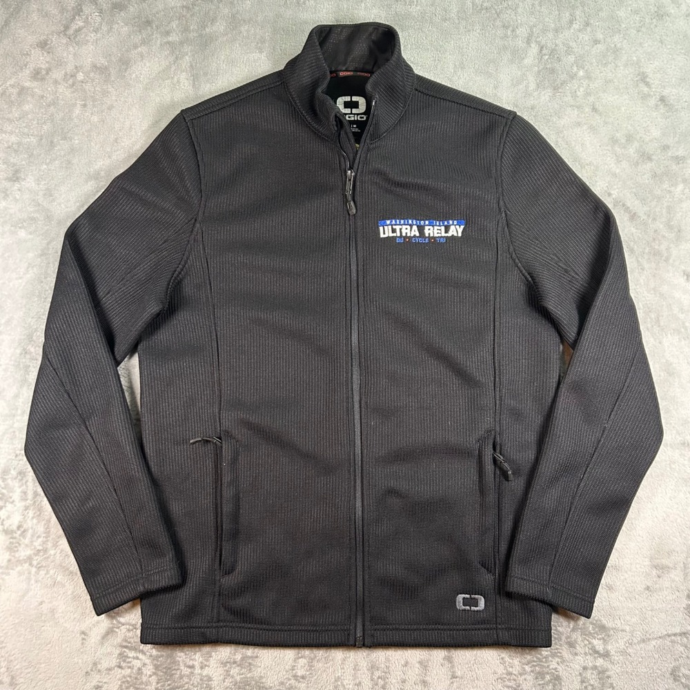 OGIO Mens Washington Island Ultra Relay Full Zip Jacket Black Textured Fleece M